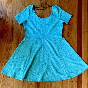 mint green blue floral skater dress used